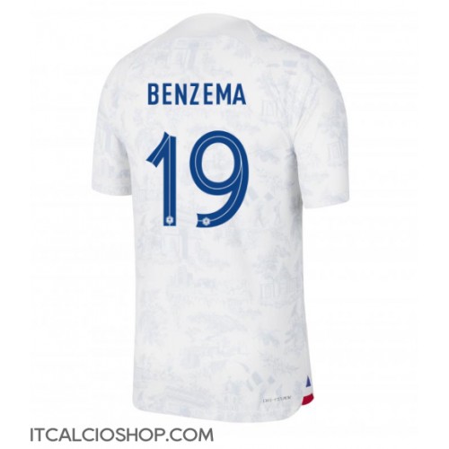 Francia Karim Benzema #19 Seconda Maglia Mondiali 2022 Manica Corta